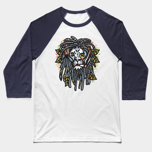 Reggae Lion Baseball T-Shirt by machmigo